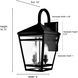 Seager 2 Light 16.13 inch Textured Black Outdoor Wall Sconce